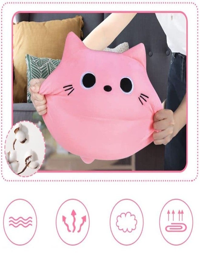 TechMax Solution وسادة على شكل قطة وردية من TechMax Solution، وسادة ثلاثية الأبعاد على شكل قطة وردية محشوة، دمية قطة صغيرة ناعمة من القطيفة - Image 4